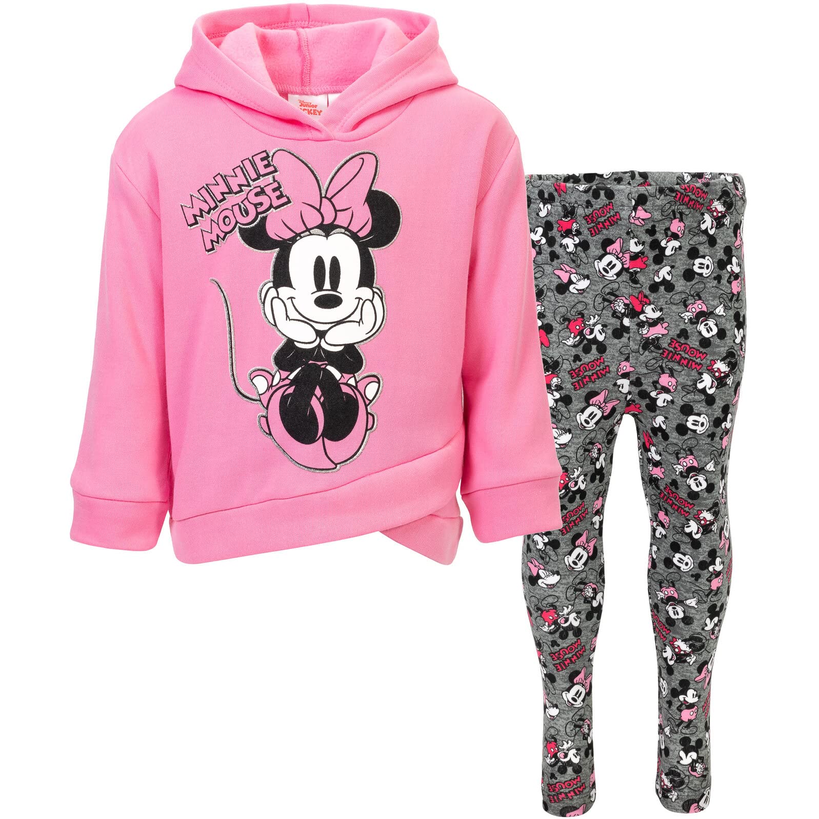 Disney Girls' Minnie Mouse 2-Piece Fleece Hoodie and Leggings Clothing Set