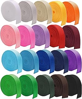 Amtvuzy 80Yds 20Rolls 1In Polypropylene Color Webbing Assorted | sanglede couleur,Webbing Straps for bag making,Furniture,Pet collars,Indoor & Outdoor,DIY Sewing,etc.(4Yds each)