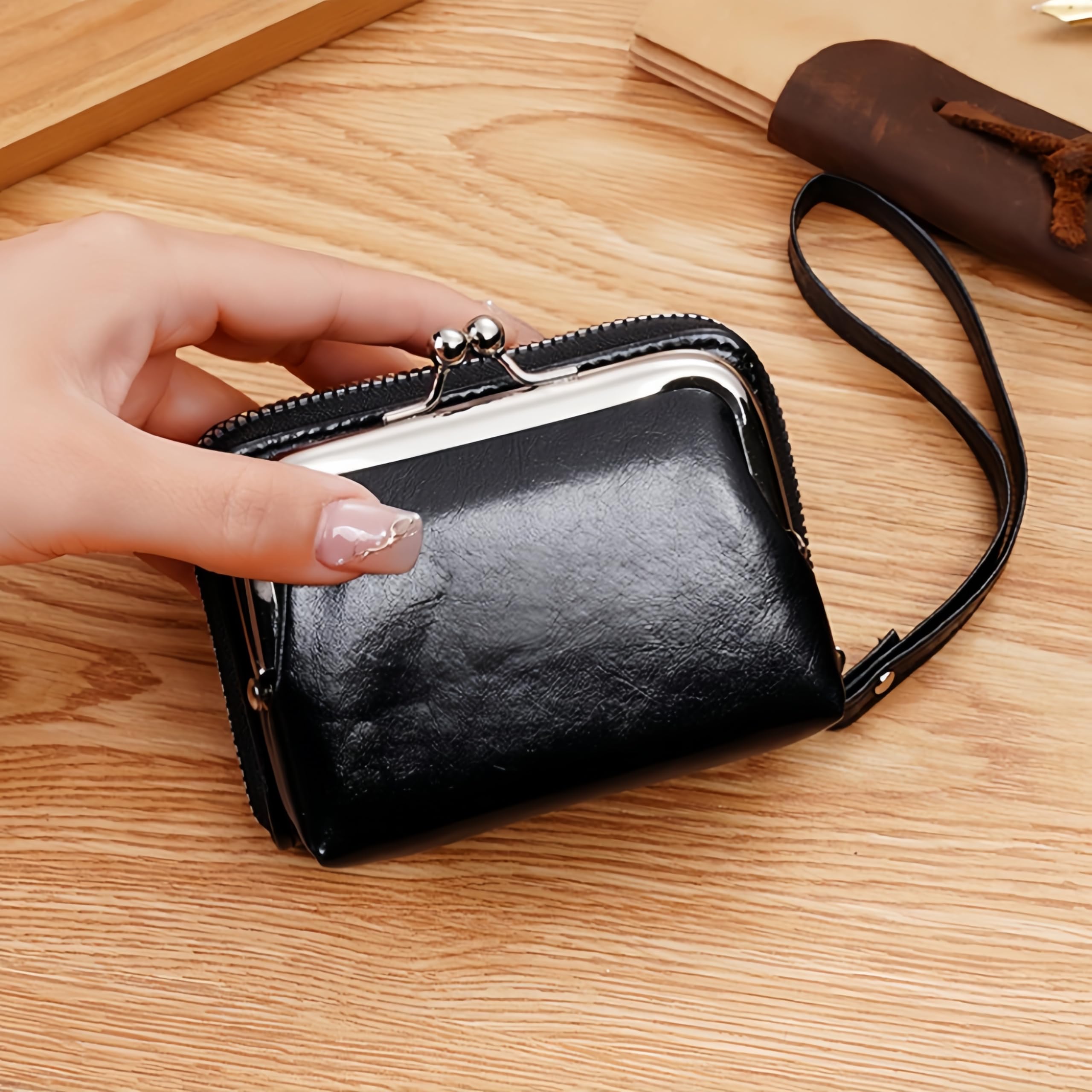 Classic Mini Wallet for Women with Zipper Closure and Zipper Closure, Gold Tone 