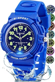 Juboos Kids Watches with Time Teaching Analog Quartz 7 Colour Dial 5 to16