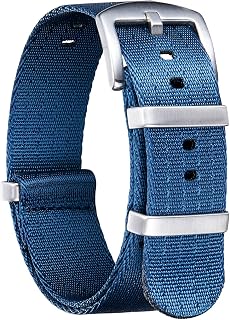 BINLUN Military Ballistic Nylon Watch Strap Replacement Braided Watch Strap with Black/Silver Steel Buckle Men Women 20 Colours 18mm 20mm 22mm 24mm (Upgrade Version)
