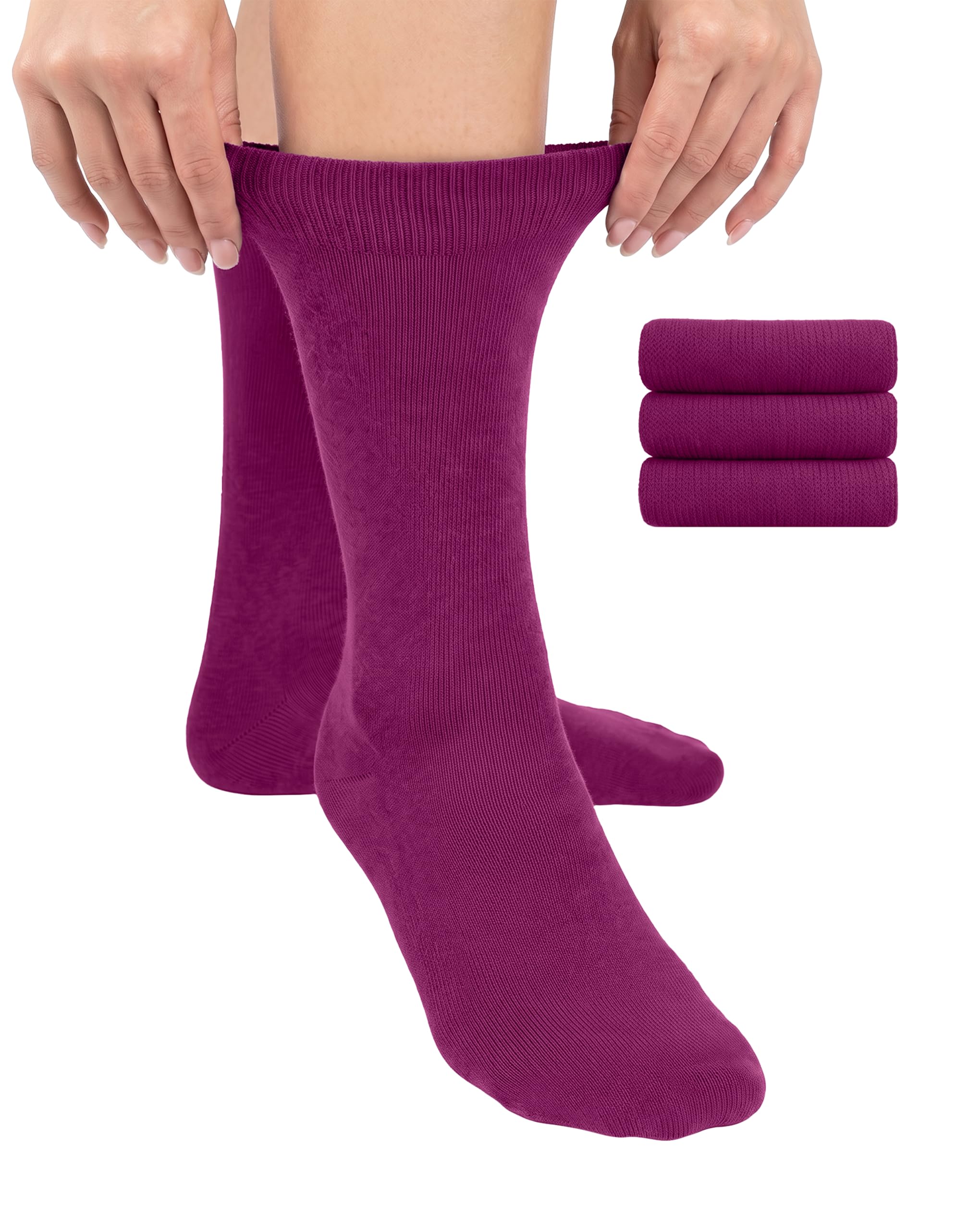 HUGH UGOLI Womens Soft Bamboo Dress Socks & Thin, Crew, Socks for Business, Trou