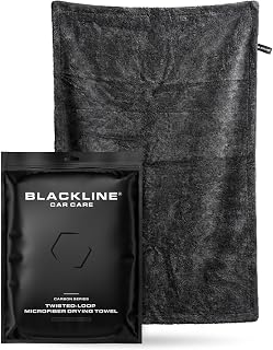 Blackline Microfiber Car Drying Towel 24"x36", 1300GSM Twisted Loop | Twisted Loop microfiber dries your car in one pass-1300GSM, streak-free &amp; scratch-safe. Absorbs 6x its weight, no water spots