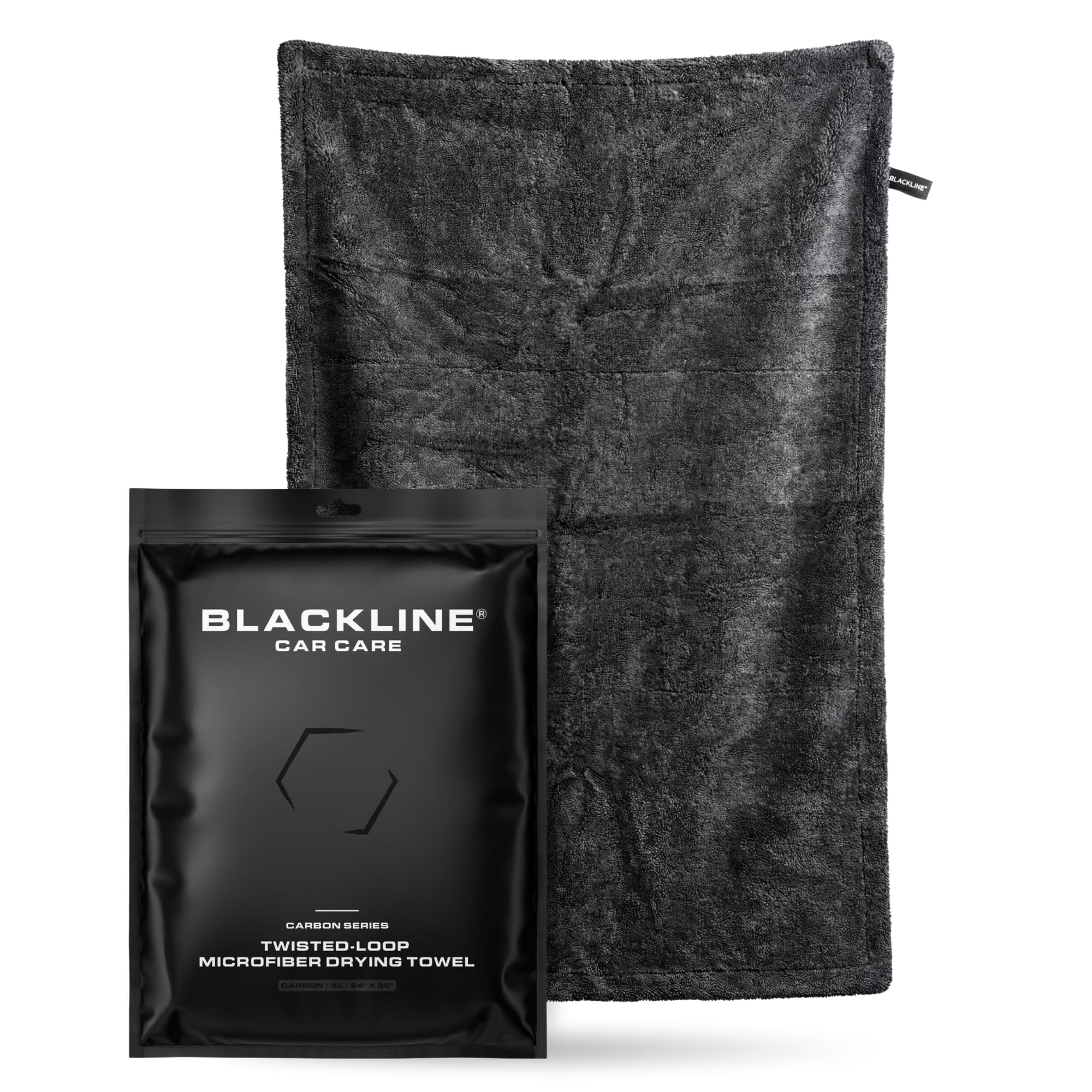 Blackline Microfiber Car Drying Towel 24"x36", 1300GSM Twisted Loop | 