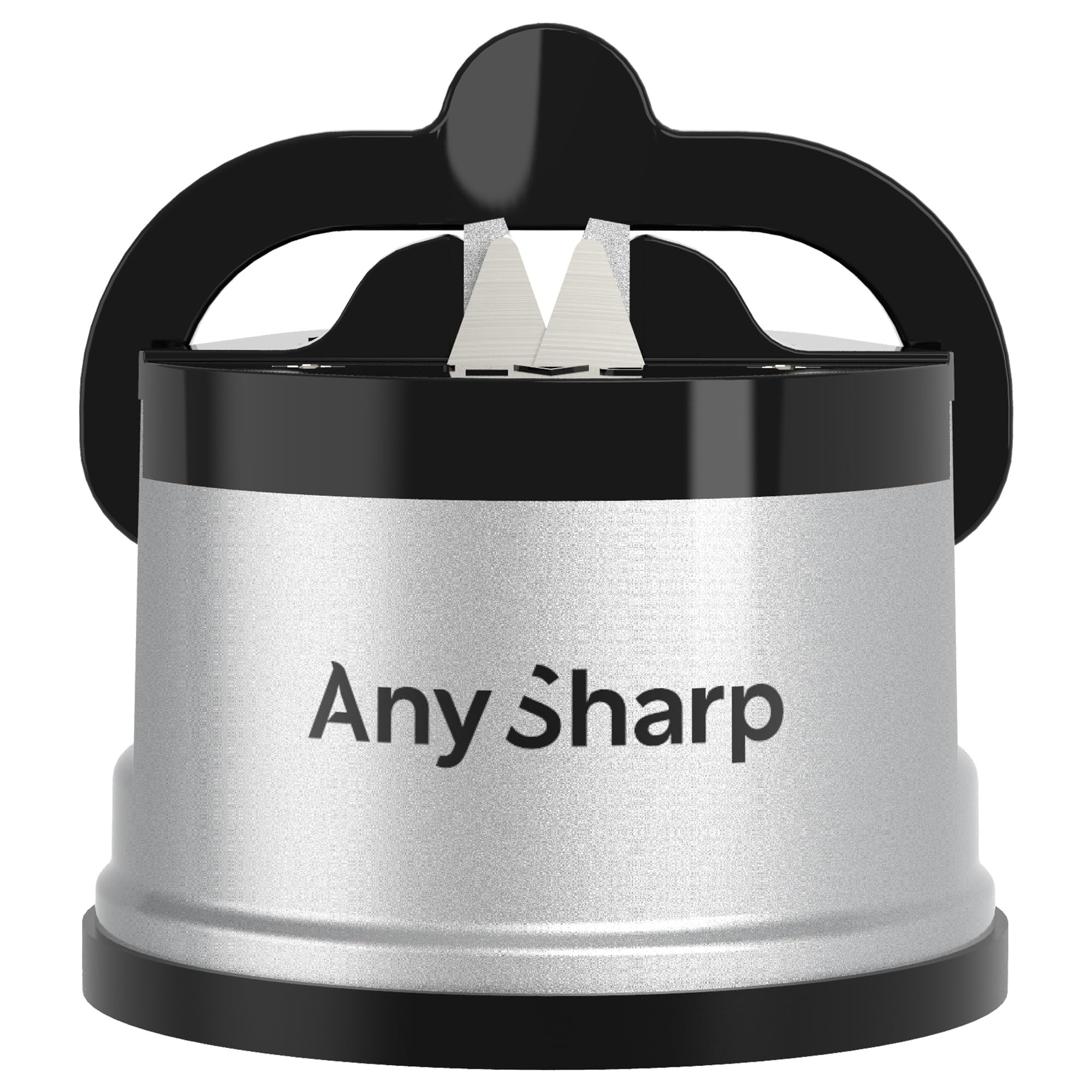 AnySharp Knife Sharpener, Hands-Free Safety, PowerGrip Suction, Silver | Safely 