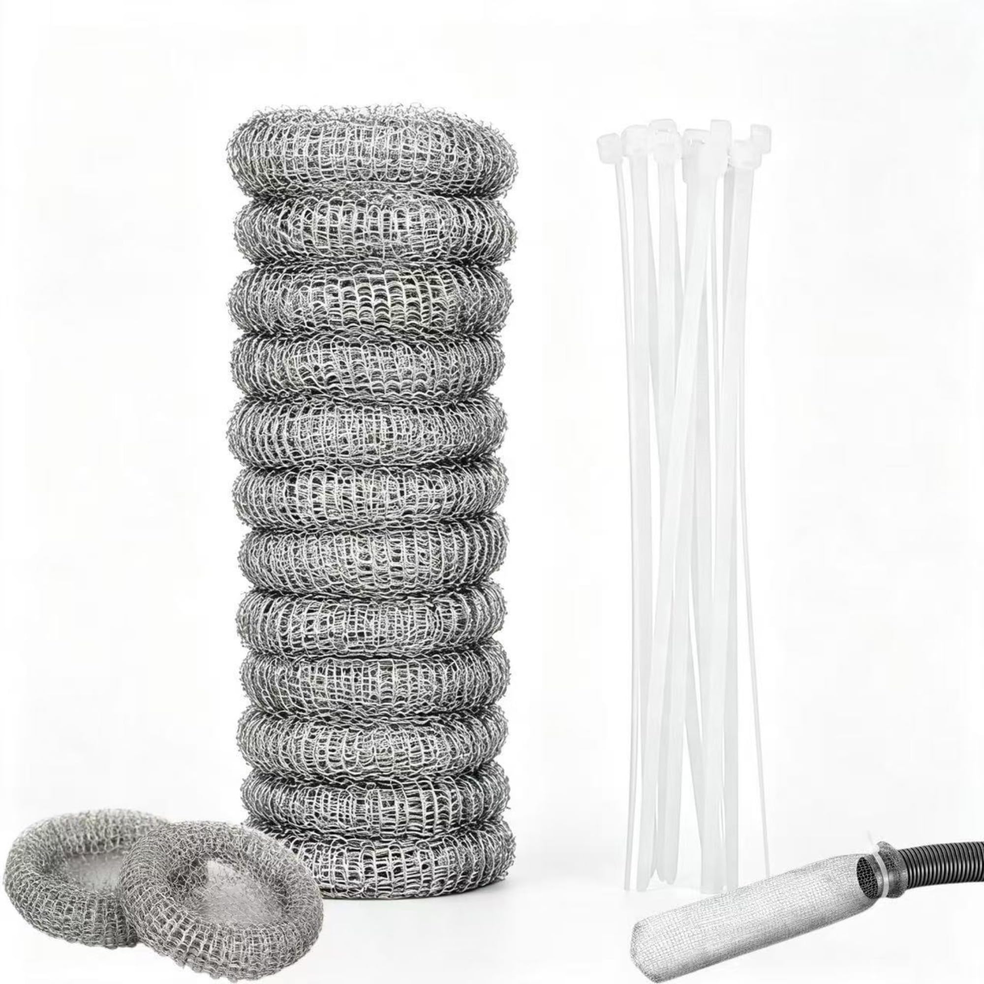 Pack of 12 stainless steel mesh filters, incl