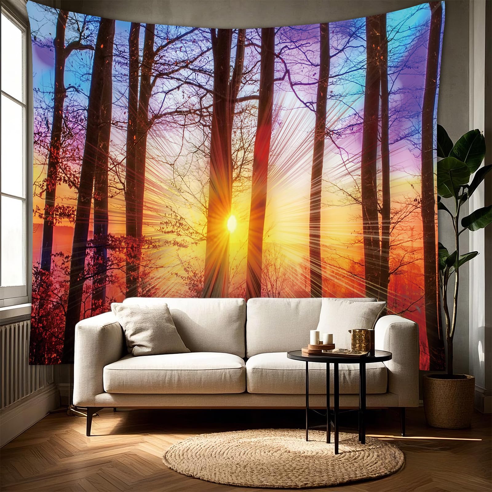 Forest Scene Wall Mural - Nature Inspired Home Decor for Living Room, Bedroom, O