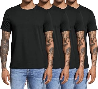 Boyzn Herren 3 or 4 or 5 Pack Baumwolle T-Shirts, Kurzarm Rundhals Sport T-Shirts, Baumwolle Gym Workout Laufshirts für Männer