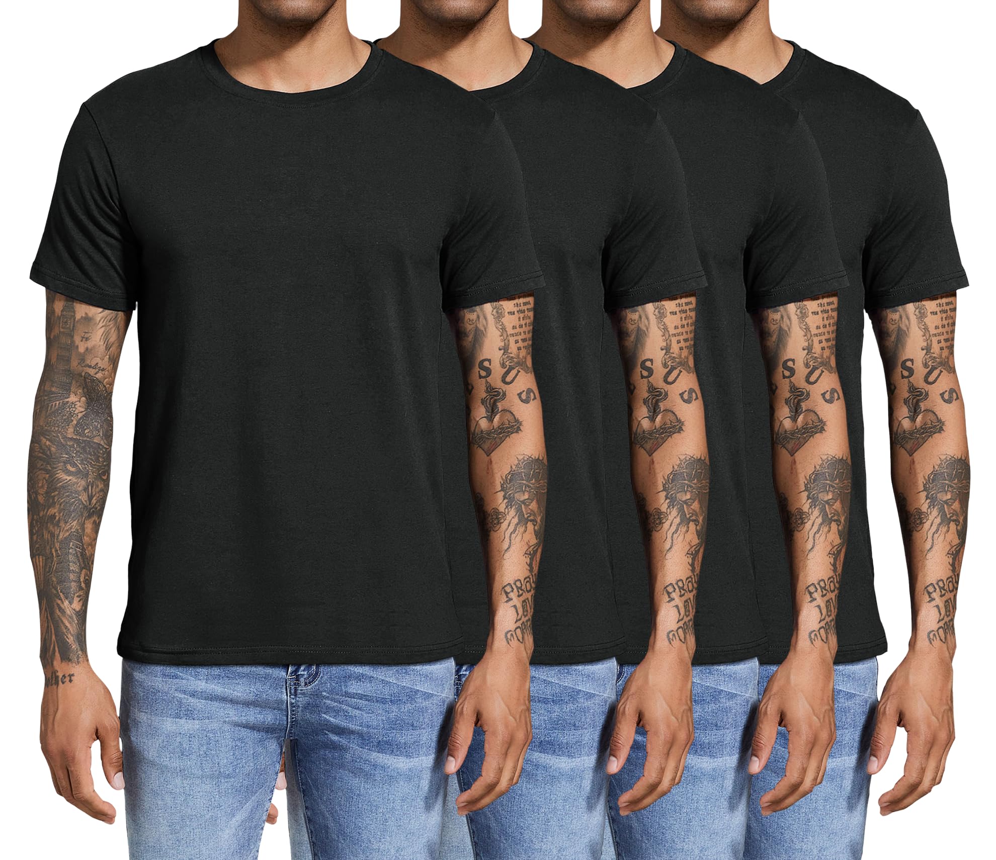 Boyzn Herren 3 or 4 or 5 Pack Baumwolle T-Shirts, Kurzarm Rundhals Sport T-Shirt