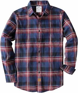 Dubinik® 6 oz Flannel Shirt for Men Cotton Casual Long Sleeve Button Down