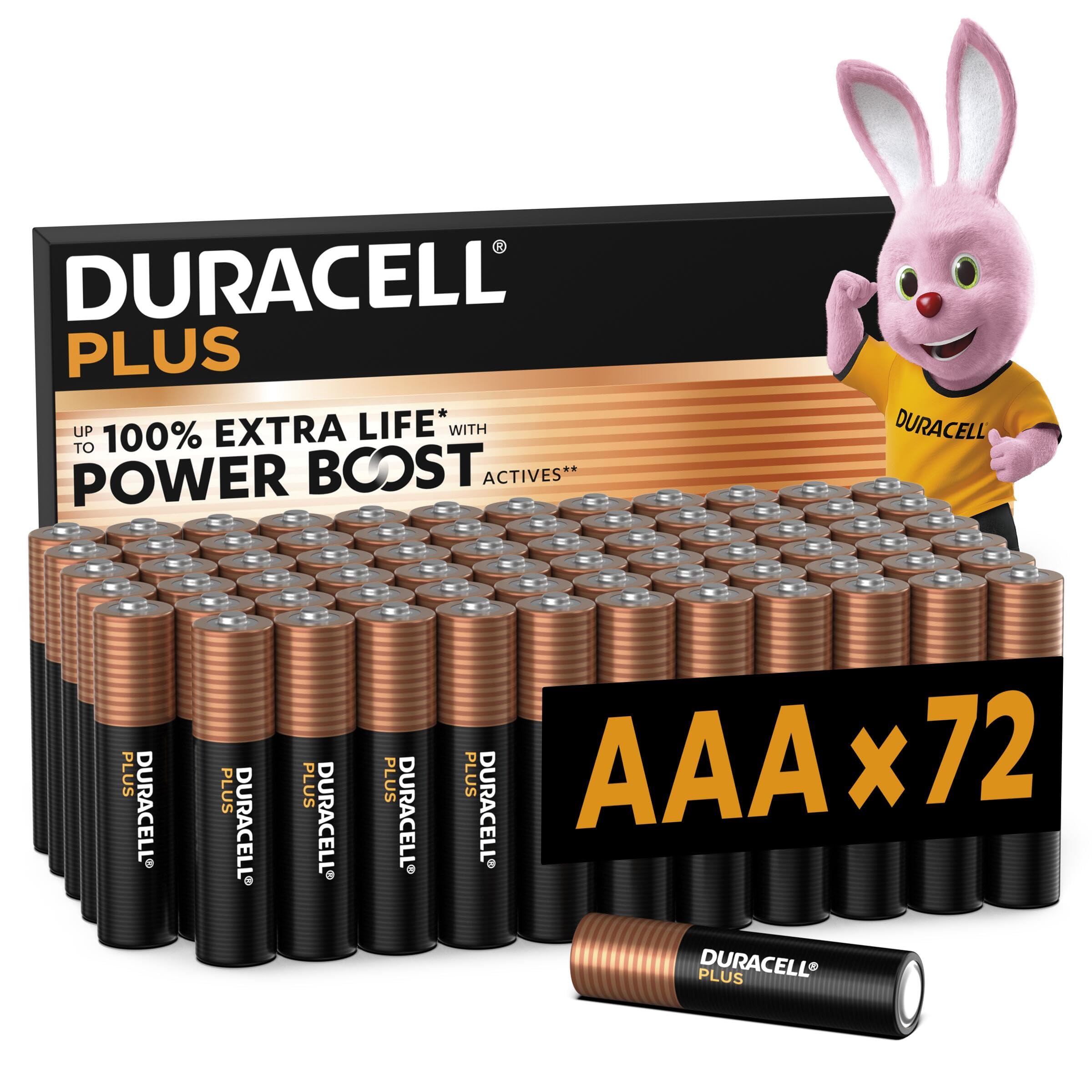 Duracell Plus AAA Batteries (Pack of 72) Alkaline 1.5 V High Performance Batteri