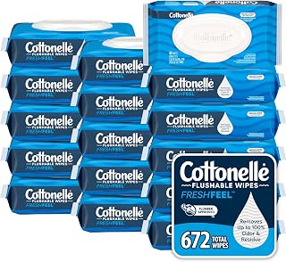 Cottonelle Fresh Feel Flushable Wipes, 16 Packs, 42 Wipes per Pack