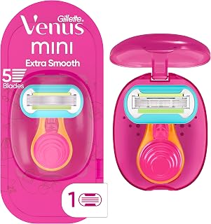 Gillette Venus Extra Smooth Travel Razor Kit for Women, Mini Handle + Refill + Case