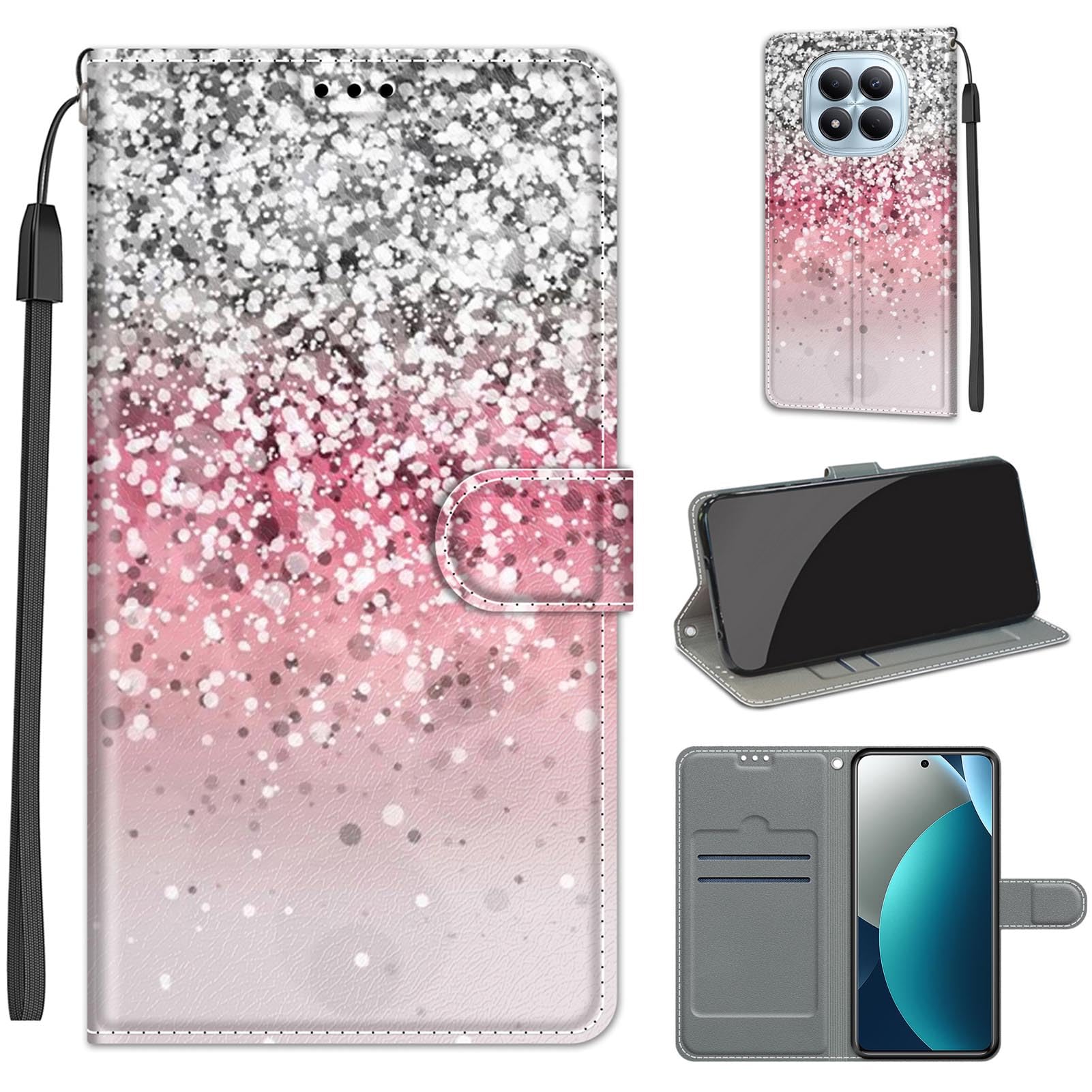 TOMYOU Case for Xiaomi Redmi Note 15 Pro 5G, Silver and Pink