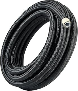 EVIL ENERGY 6AN PTFE Fuel Hose Line E85 Nylon Braided 5/16 Inch ID 10FT | Leak-Free &amp; Heat Resistant, 3-Layer Construction, Compatible with E85, Diesel, Biodiesel, Engine Oil &amp; More Fuel Types