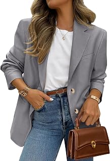 PRETTYGARDEN 2025 Blazers for Women Business Casual Long Sleeve Lapel Open Front Suit Jacket Work Blazer with Pockets