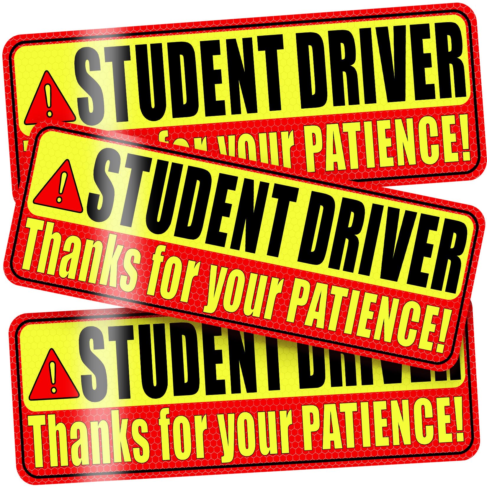 PSLER Student Driver Magnet for Car - 3 Pack Please Be Patient New Driver Magnet