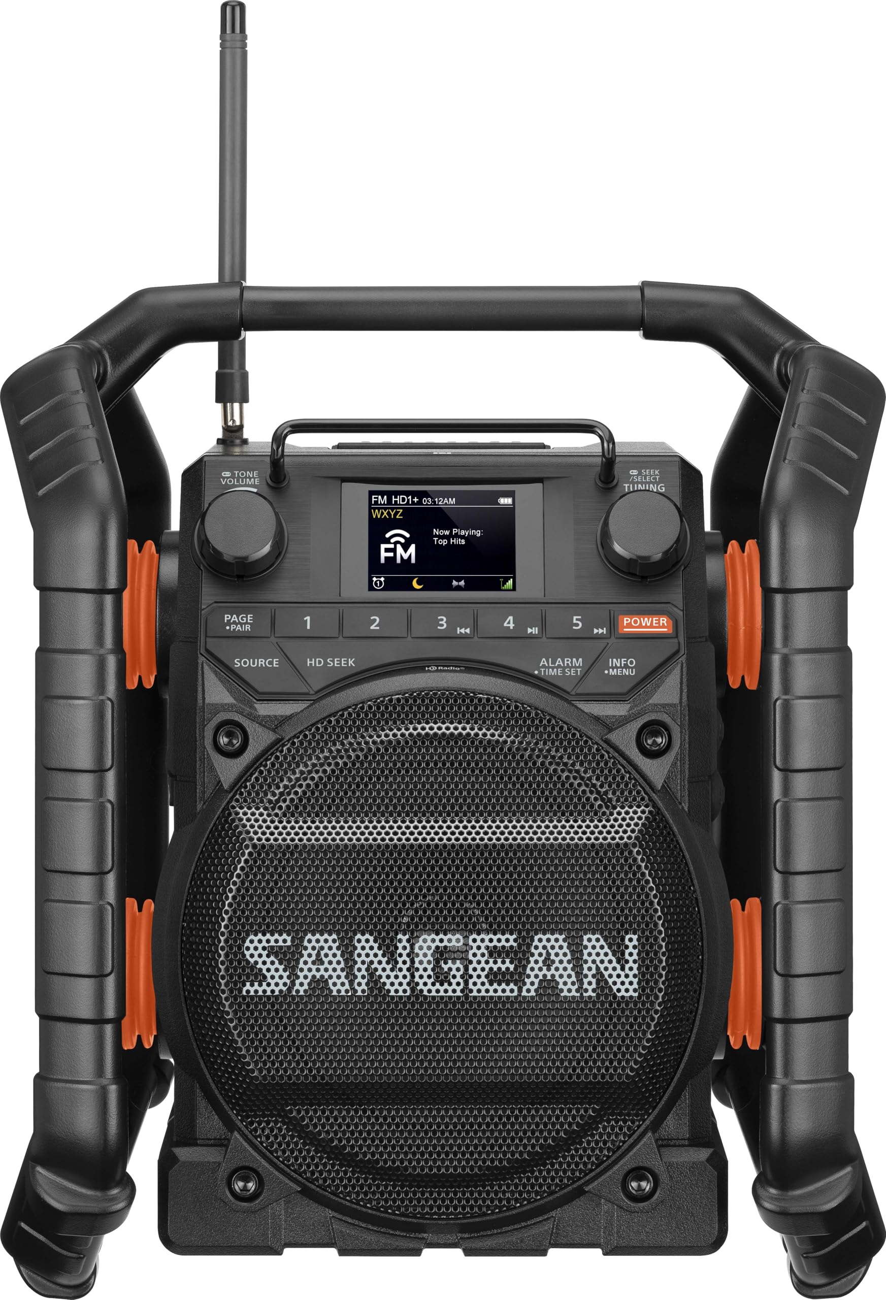 Sangean U7HD Jobsite Radio with Bluetooth, HD Radio, AM/FM, AUX, TWS, Dustproof 