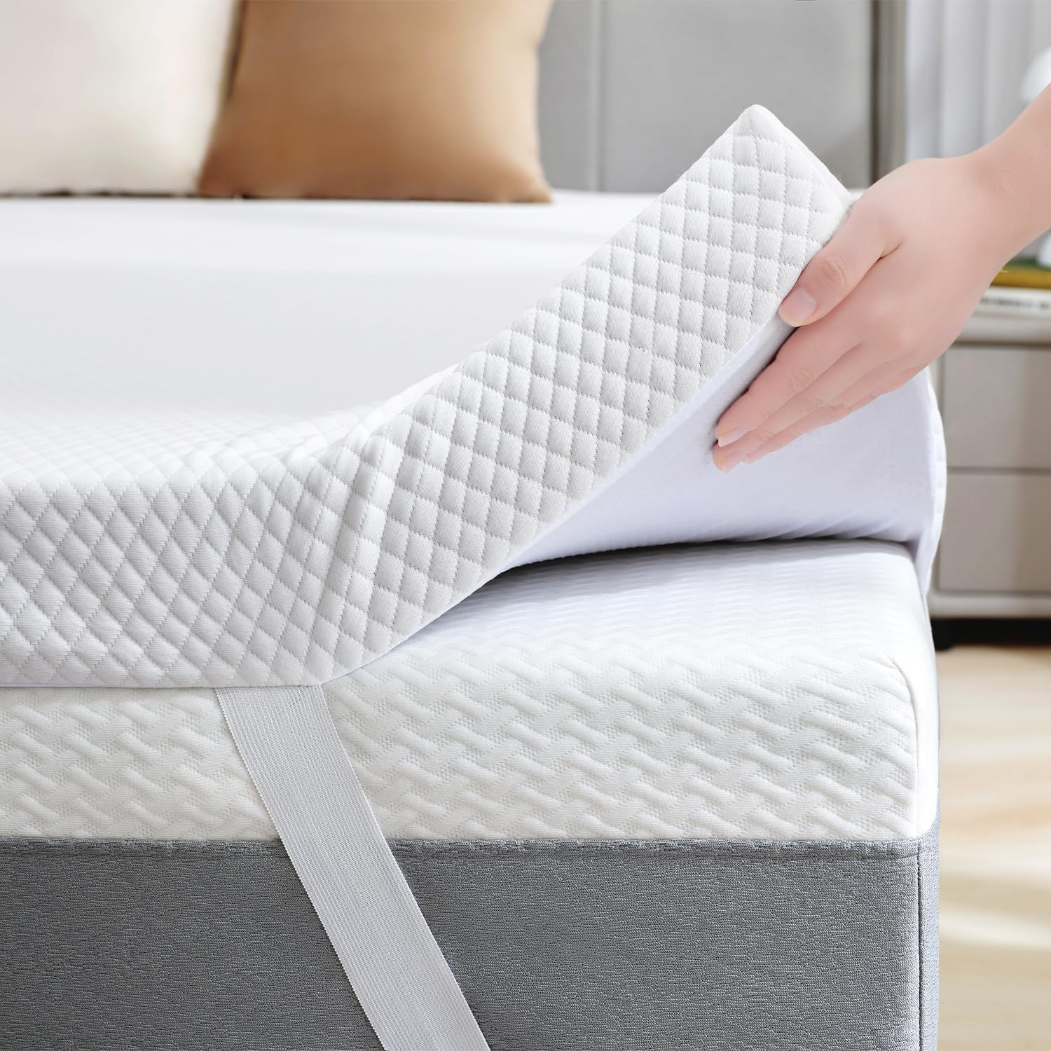 SINWEEK 2 Inch Gel Memory Foam Mattress Topper Twin Size, Ventilated High Densit