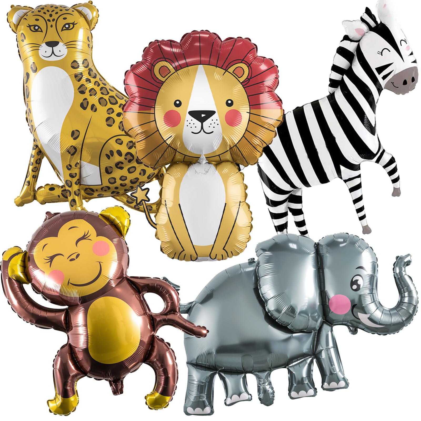 Large Animals Foil Balloons for Jungle Safari Birthday Party Decorations | Big L