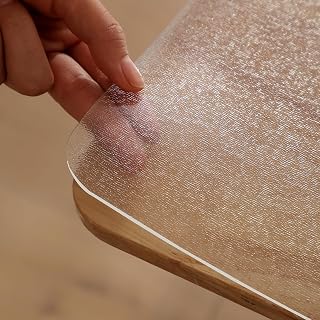 Tablecloth, Embossed Transparent, 29.53 x 62.99 in (75 x 160 cm), 0.06 in (1.5 mm) Thick, PVC Table Mat, Matte Finish, Rectangular Desk Mat, Odorless, Vinyl, Bubble-Free, Rectangular Table Cover