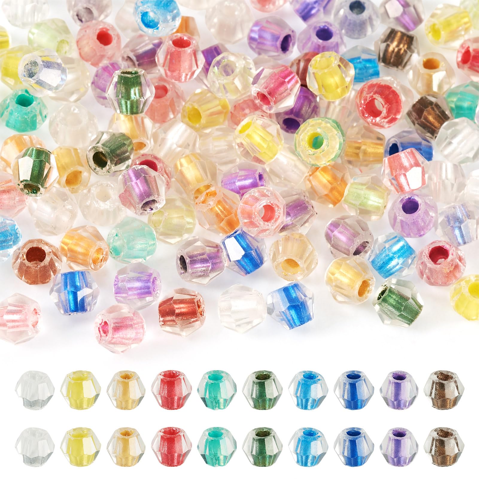 200pcs 4.5x3.5mm Faceted Glass Bicone Beads Loose Spacer Beads for Friendship Br