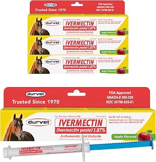 Ivermectin Paste Dewormer - 6.08g dose @ 1.87%-Apple Flavored, 3 Count