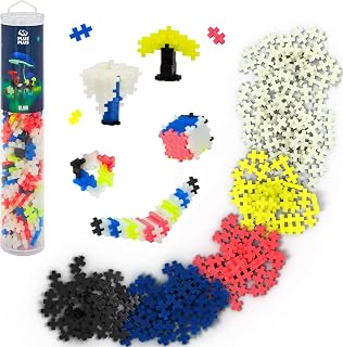 PLUS PLUS 240 Piece Glow in the Dark Mix - Mini Waffle Blocks | STEM Toys, Sensory Bin Fillers, Occupational Therapy Tools, Gifts for Boys & Girls, Christmas Stocking Stuffers for Kids
