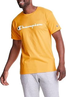 Champion Mens T-Shirt, Cotton Midweight Men's Crewneck Tee, T-Shirt for Men, Script (Reg. Or Big & Tall) T-Shirt