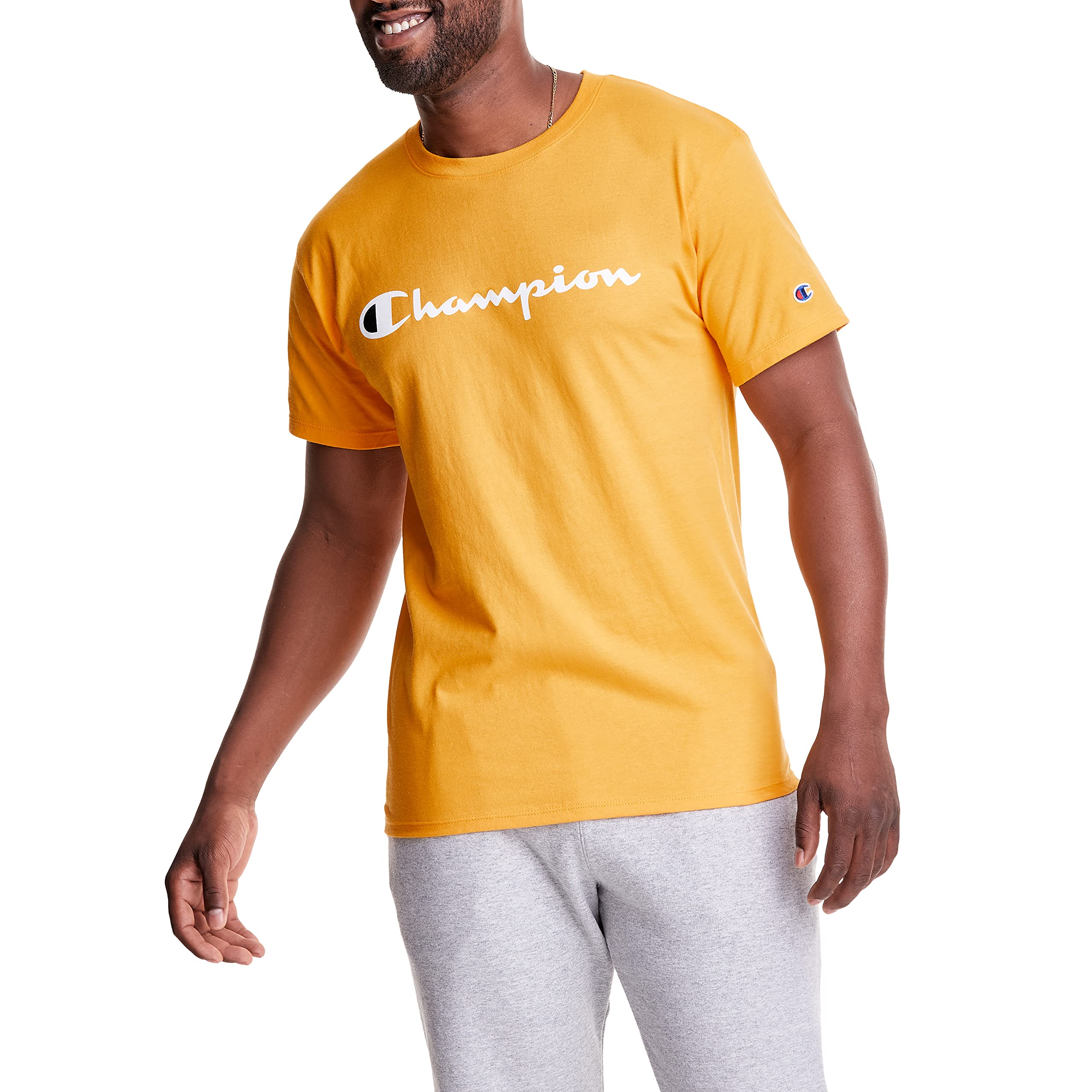 Champion Mens T-Shirt, Cotton Midweight Men's Crewneck Tee, T-Shirt for Men, Scr
