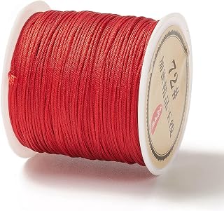 41 Yards 0.8mm Nylon String for Bracelets Jewelry Making Chinese Knotting Nylon Cord Beading Thread Cord for Braided Friendship Bracelets Macrame Necklaces DIY Crafts Red