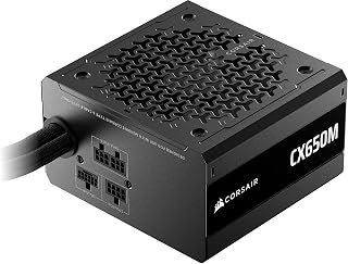 CORSAIR CX650M (2025) Semi Modular ATX 3.1 PCIe 5.1 Low-Noise 650W Power Supply with 12V-2x6 Cable – Cybenetics Bronze Efficiency, LLC Topology, 105°C Capacitors – Black