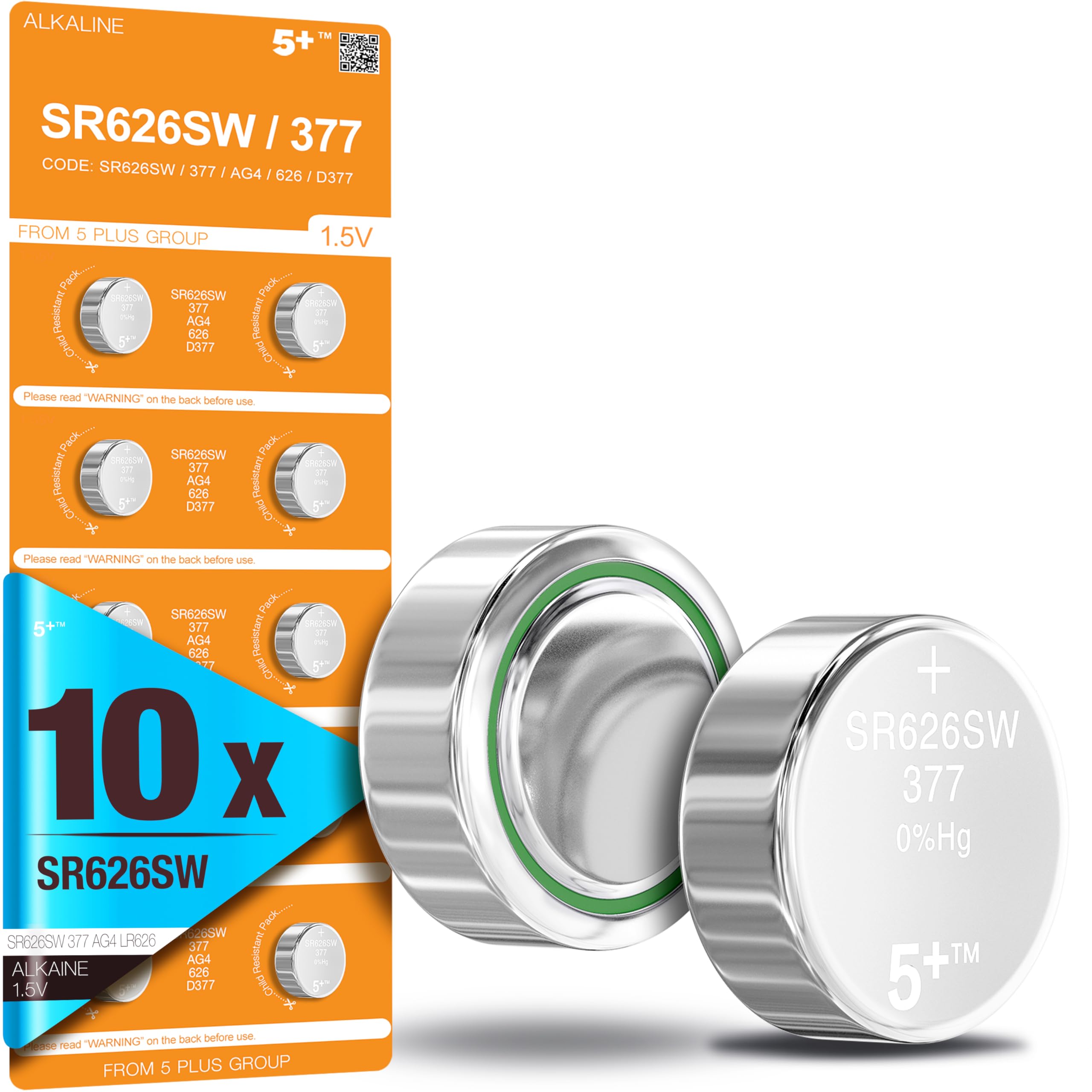 LR626 AG4 377 SR626SW 1.5V Button Cell Batteries (10 Pack) – Long Lasting Coin B