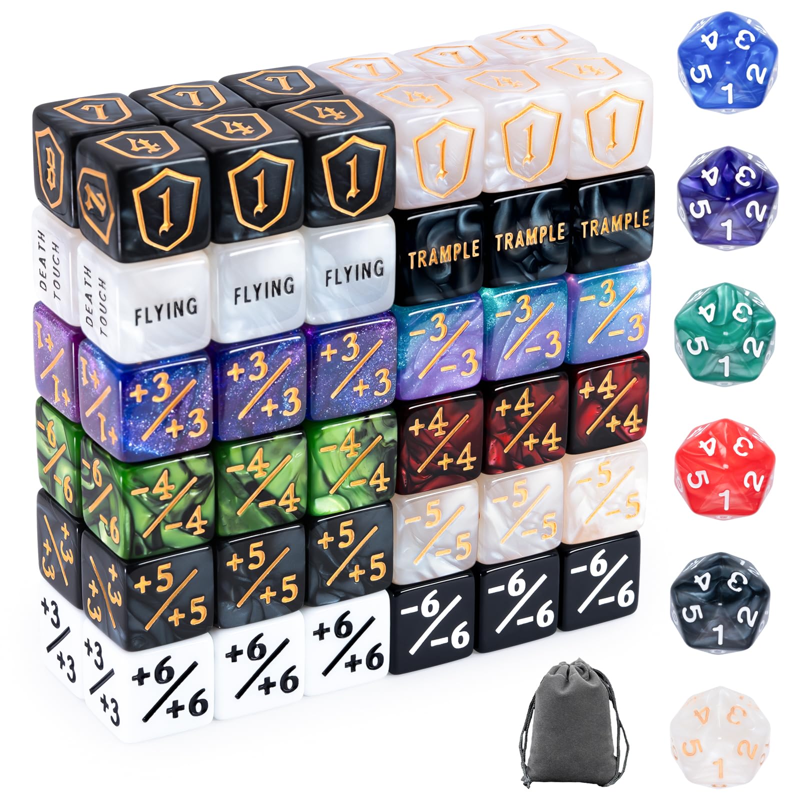 Tinzum 78 PCS MTG Counter Dice Set Accessories for MTG Magic Card Game | Include