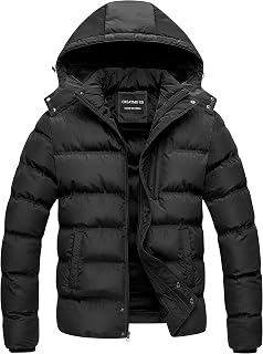 CREATMO US Men's Puffer Jacket Waterproof Winter Parka jacket Warm Thicken Ski Coat