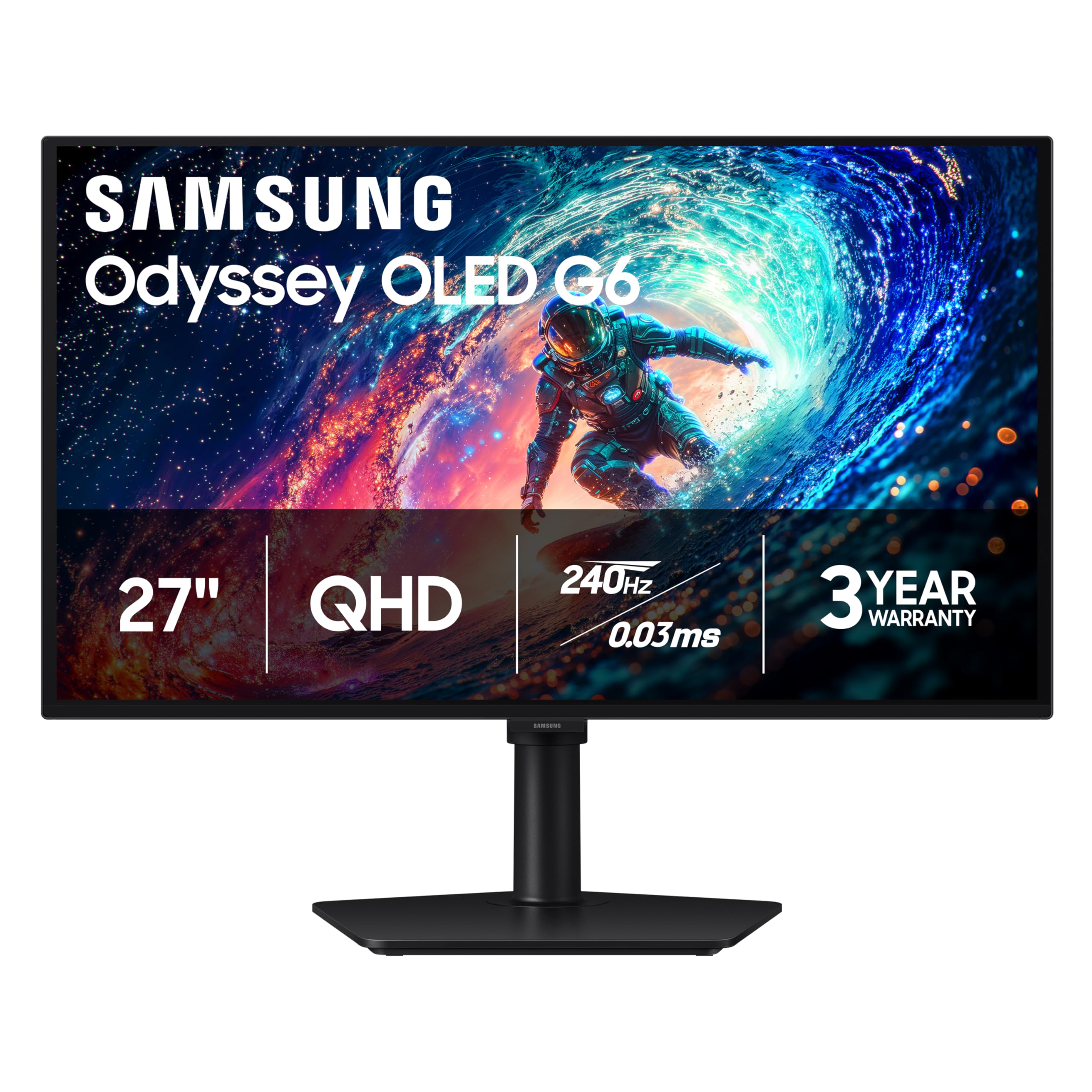 Samsung 27" Odyssey OLED G6 (G61SH) QD-OLED, QHD (1440P) Gaming Monitor | 240Hz,