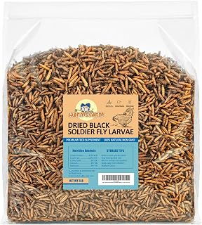 5lb Dried Black Soldier Fly Larvae for Chickens,More Ca Than Mealworms | Treats for wild birds,laying hens,blue birds