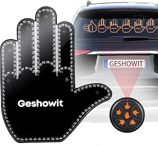 Car Finger Light with 6 Gestures Remote - Show Your Feelings to Drivers | Glohand for Car Window, Finger Flicker LED Hand Gesture Signs, Truck Accessories, Gift for Men