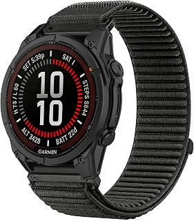 Harikiri 20mm 22mm 26mm Nylon Bands for Garmin Fenix 8/7/6/5/7S/7X/7s Pro/7 Pro/7X Pro/Fenix E Soft Elastic Adjustable Quick Release Elastic Nylon Straps Replacement Wristband for Men Women