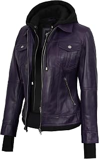 fjackets Women's Leather Jacket — Real Lambskin Cafe Racer Moto Biker, Quilted Zip-Up Jacket for Women