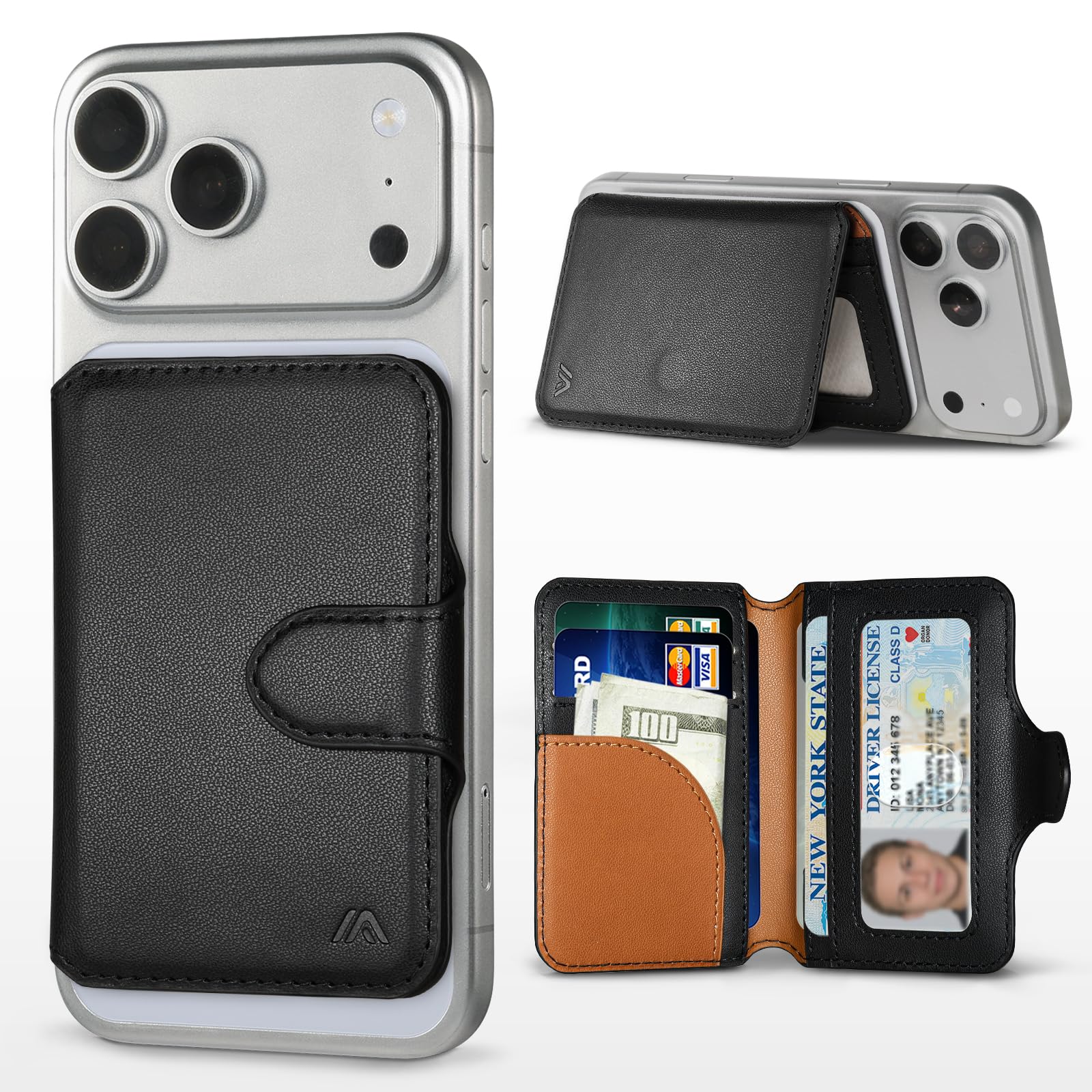 MEFON for MagSafe Wallet, Magnetic Phone Wallet RFID Blocking Strong Magnet | Sl