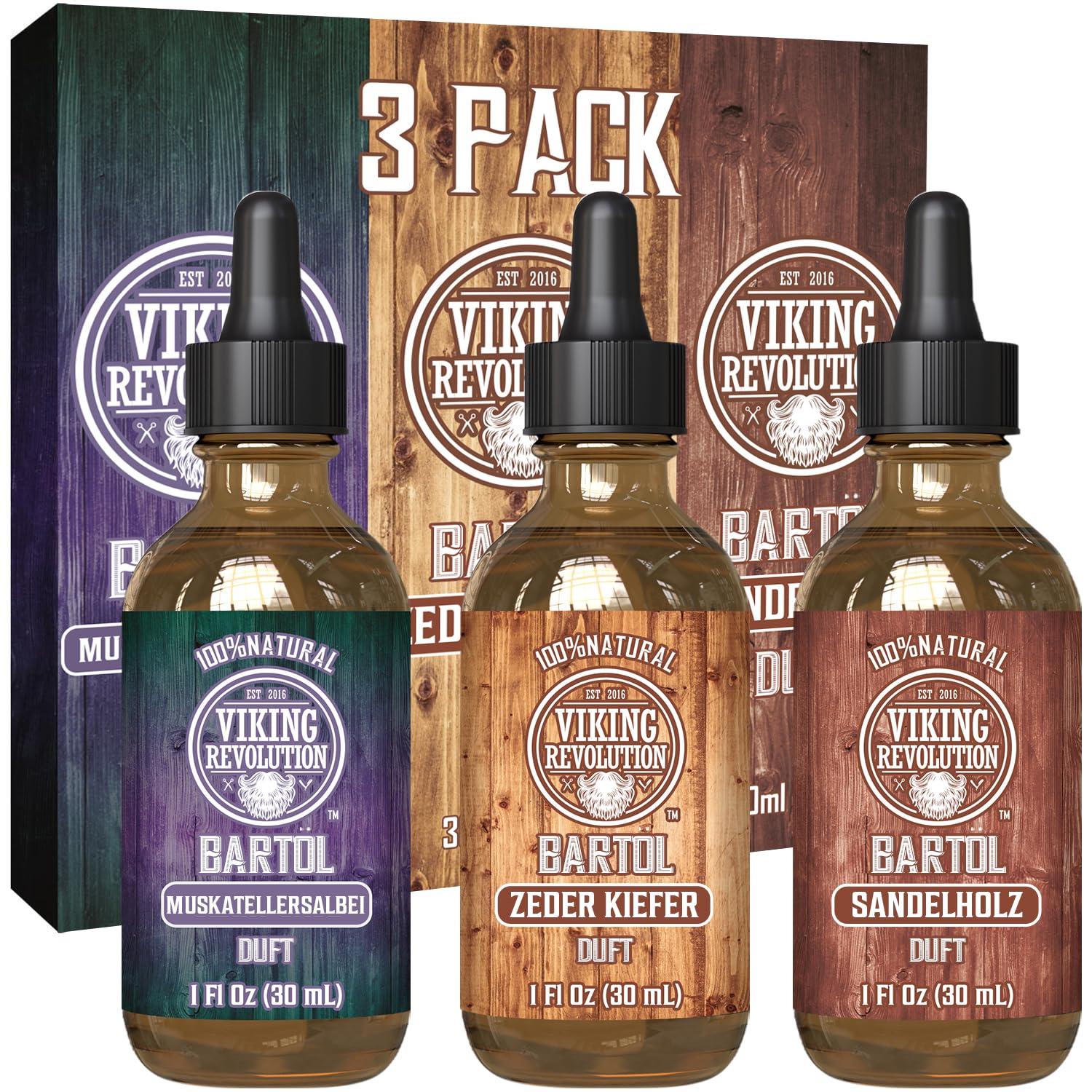 Viking Revolution - Beard Oil - Makes Soft, Protects and Strengthens - Made from