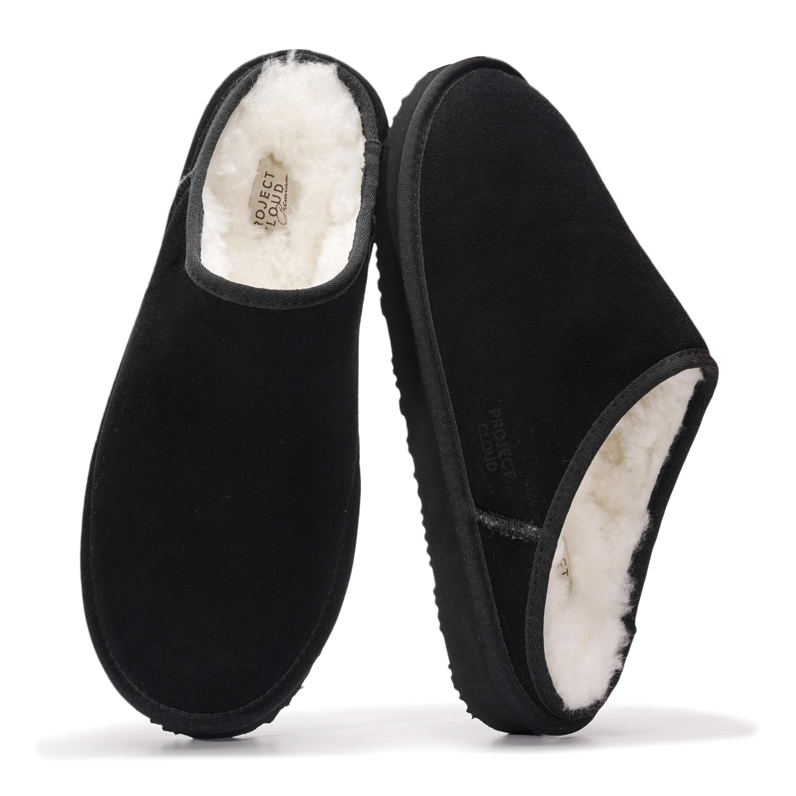 Project Cloud Pantofole da uomo in vera pelle e fodera in vero shearling, pantof