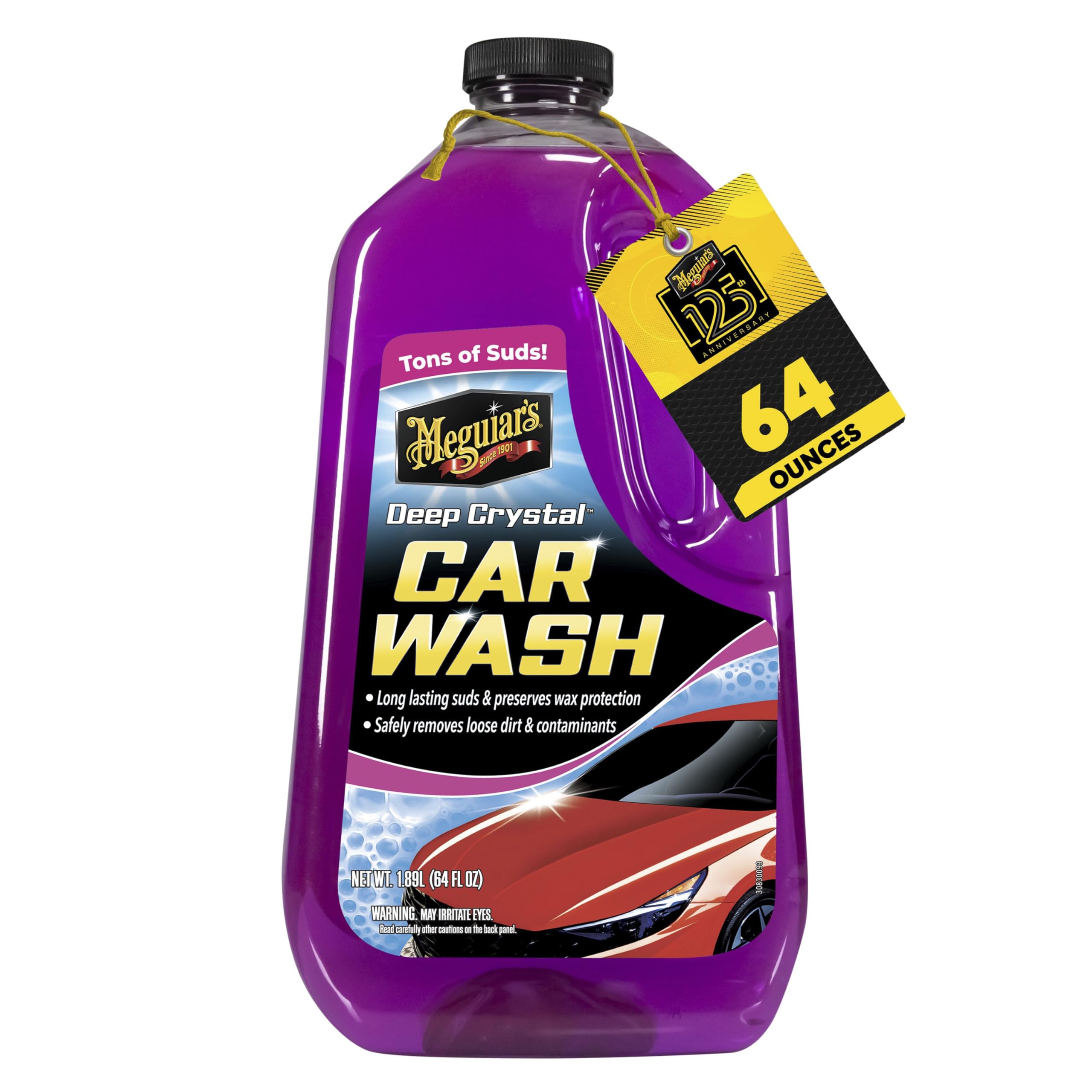 Meguiar's Deep Crystal Car Wash, 64 oz | Foaming Car Wash Soap Gently Removes Di