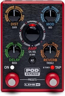 Line 6 POD Express Guitar Pedal Multi Effects and Amp Modeling Processor, Looper, USB-C Interface, Software Editor