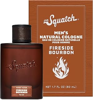 Dr. Squatch Natural Cologne for Men, Fireside Bourbon Men's Cologne (1.7oz) | Manly Fragrance, Smells like Oaked Bourbon, Sandalwood, Cinnamon, Amber, Naturally-Derived Fragrances
