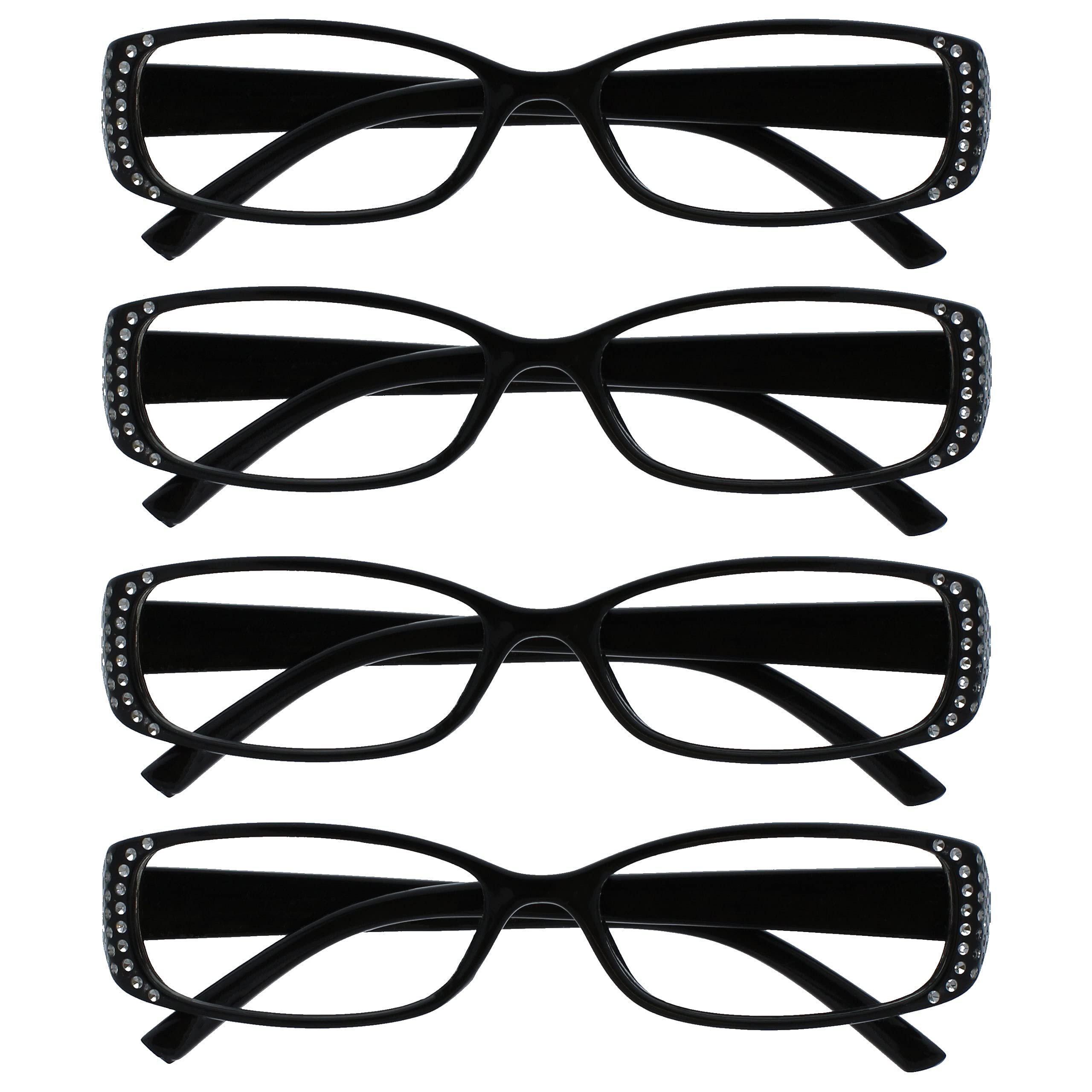 OPULIZE Women's The Reading Glasses Company Black Purple Diamonte Style Readers 