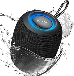 Oraolo Bluetooth Speaker, IPX7 Waterproof Portable Bluetooth Speaker with 16W Immersive Audio, 30H Playtime, LED Light, Bluetooth 5.3, Support TWS, Wireless Speakers for Outdoor