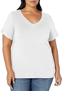 Amazon Essentials Women's Plus Size Short Sleeve V Neck T Shirt