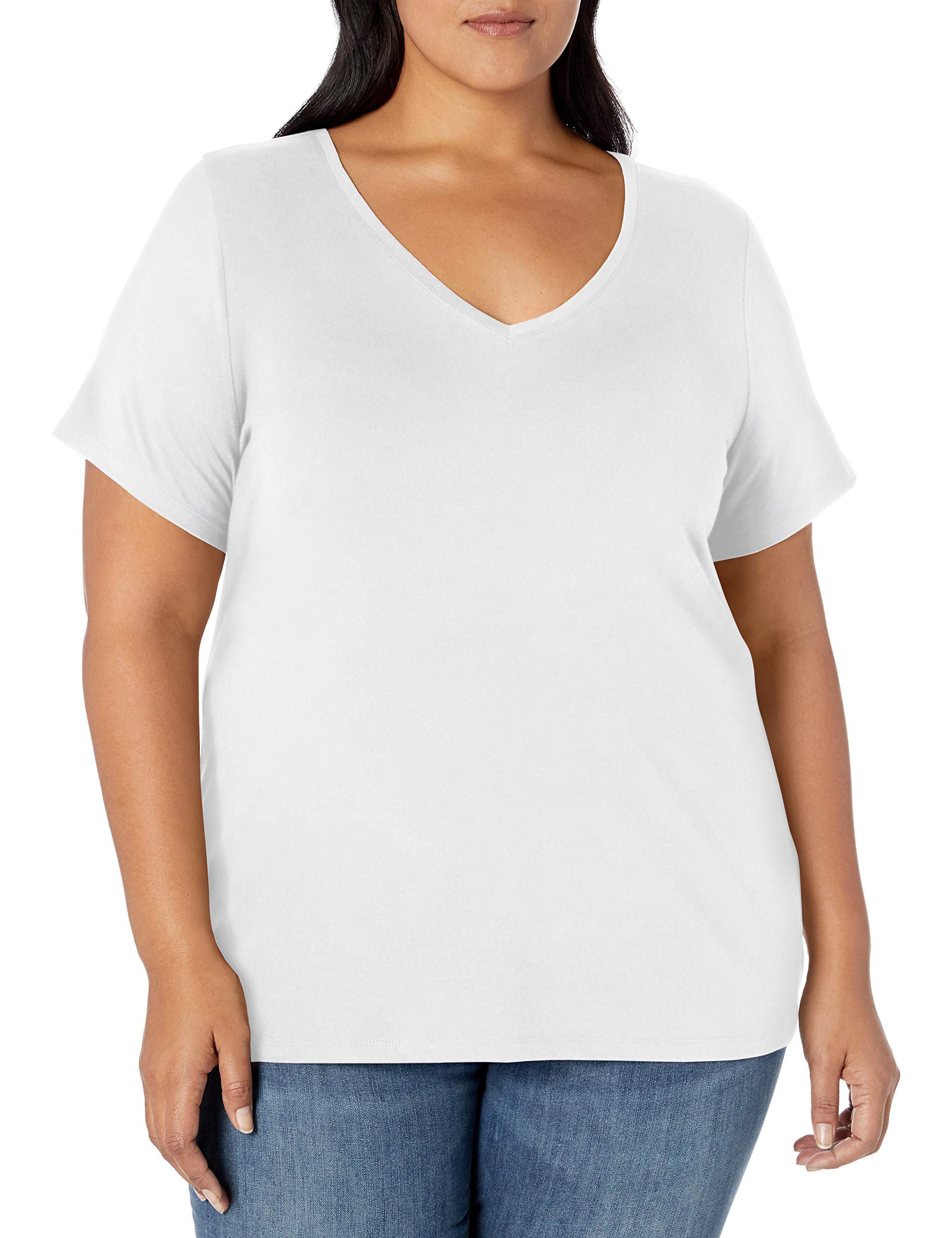Amazon Essentials Women's Plus Size Short Sleeve V Neck T Shirt